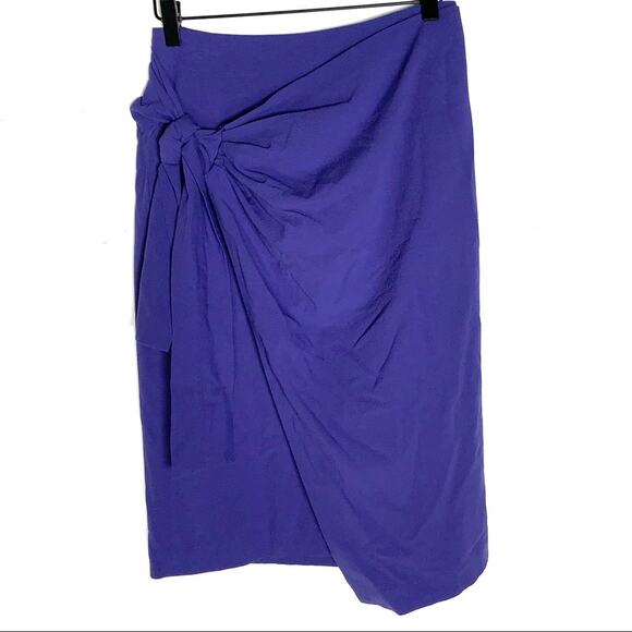 Halogen purple faux wrap style casual skirt size 2 - Picture 1 of 3